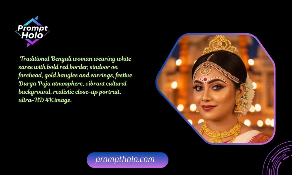 Bengali Saree Durga Puja Look Prompt