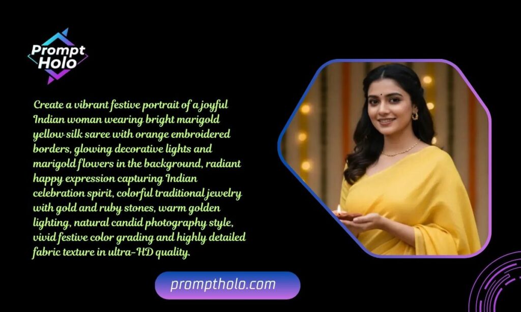 _Festive Marigold Yellow Saree Glow