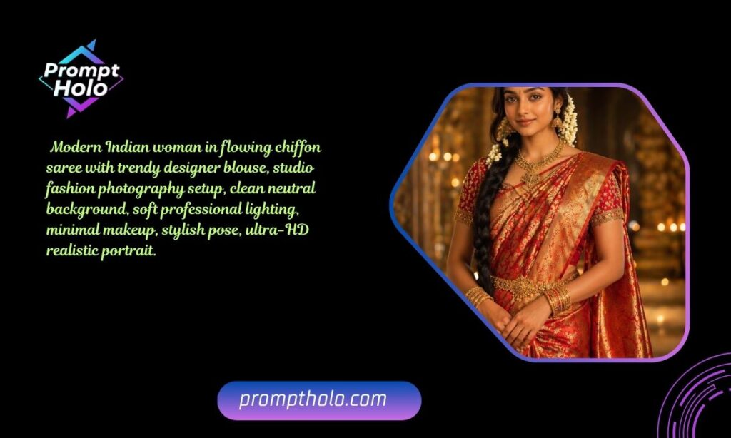 Modern Fashion Saree Look Prompt