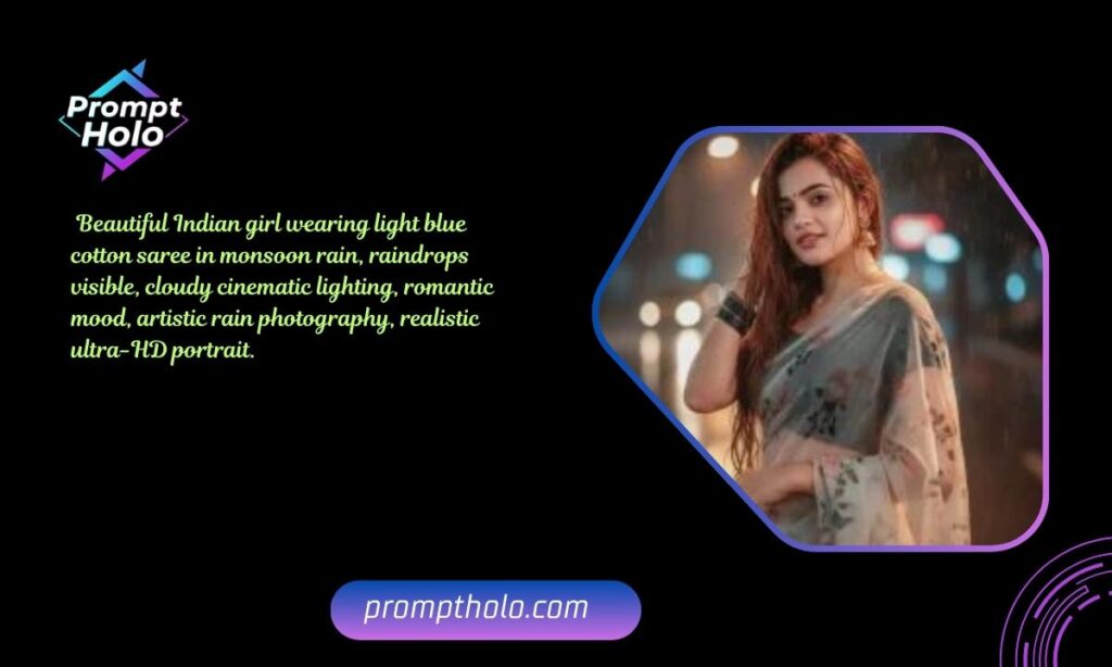 Monsoon Saree Rain Photography Prompt