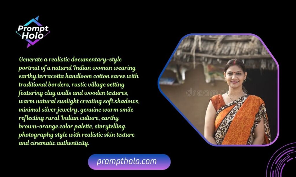 _Rustic Indian Village Saree Portrait