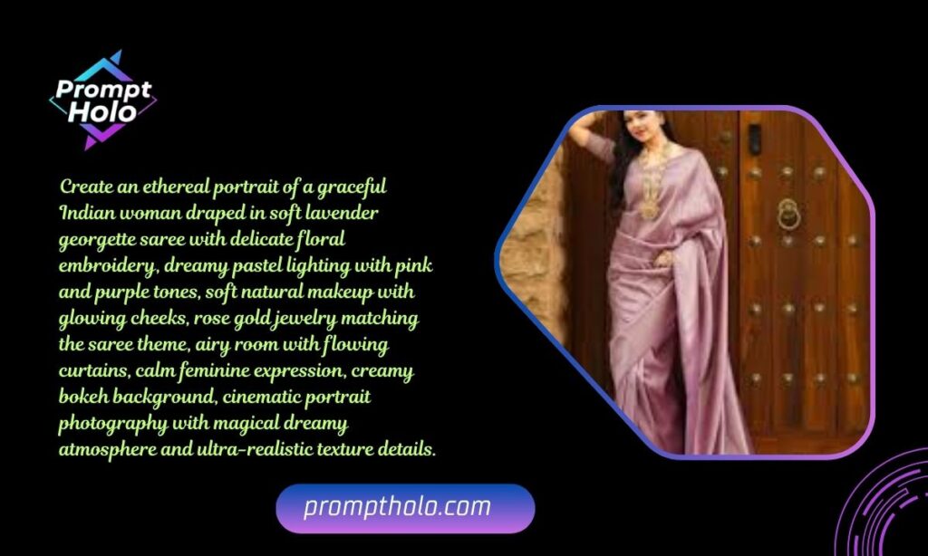 _ Soft Lavender Dreamy Saree Look