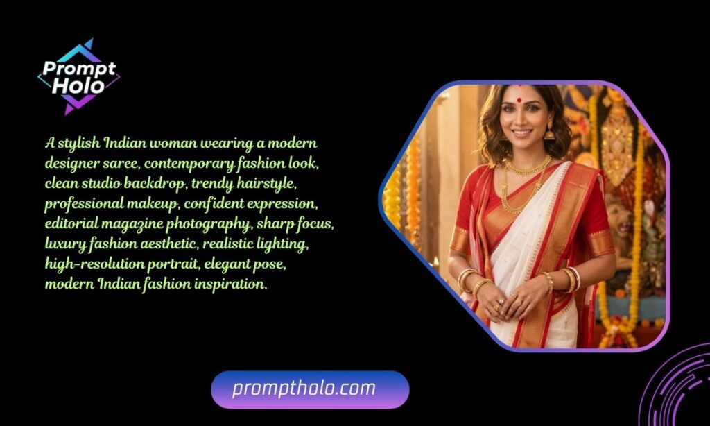 Bengali Saree Festive Portrait