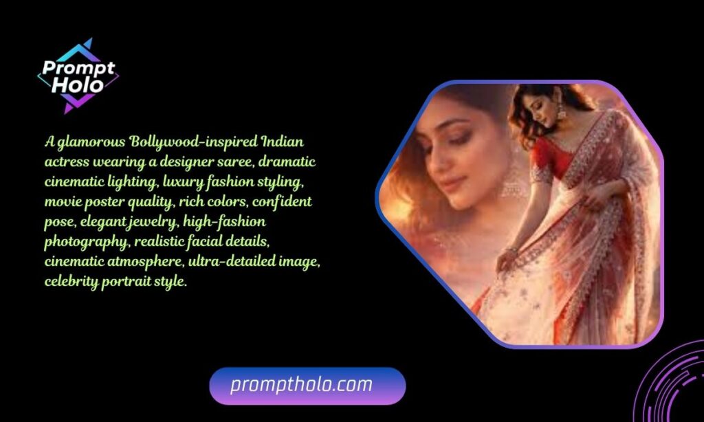 Cinematic Bollywood Saree Portrait