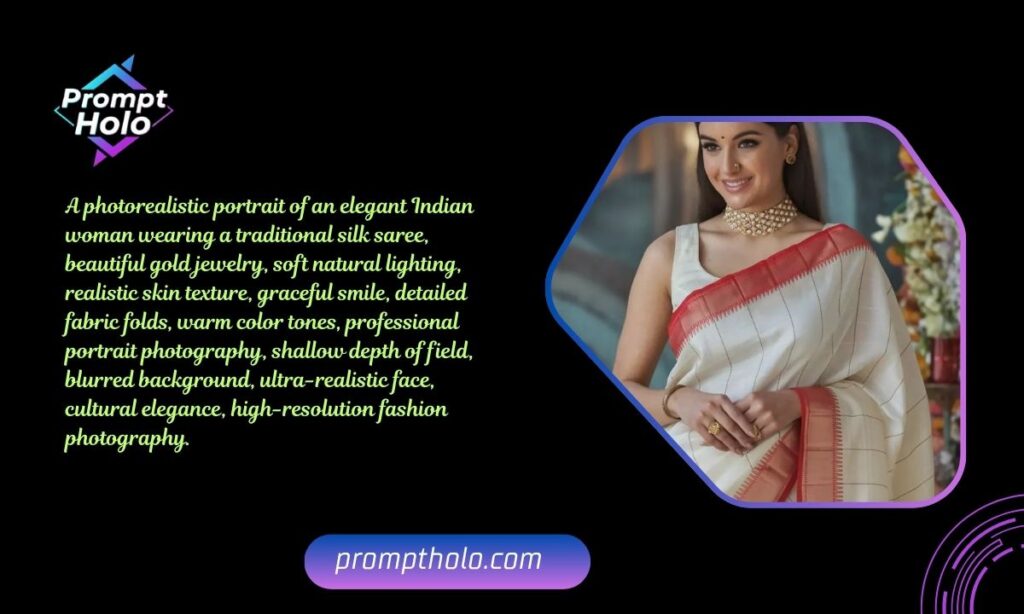 Classic Indian Woman Portrait in Saree