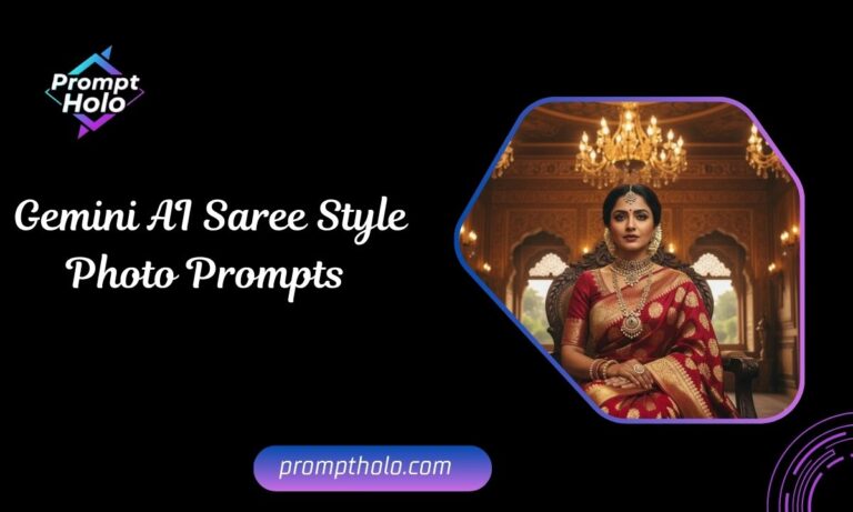 Gemini AI Saree Style Photo Prompts: Classic Indian Woman Portrait Copy Paste