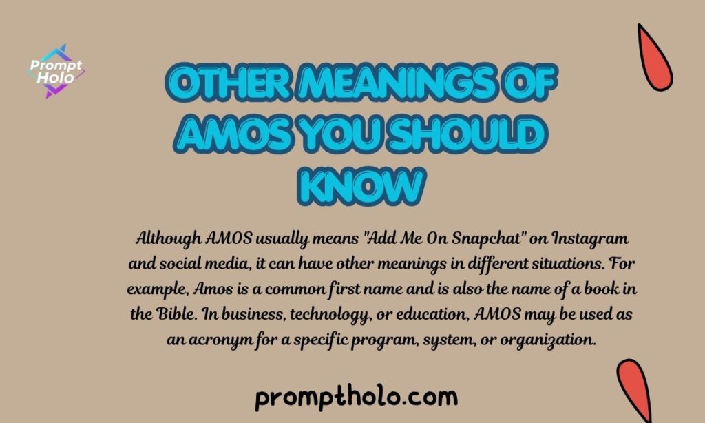 Other Meanings of AMOS You Should Know