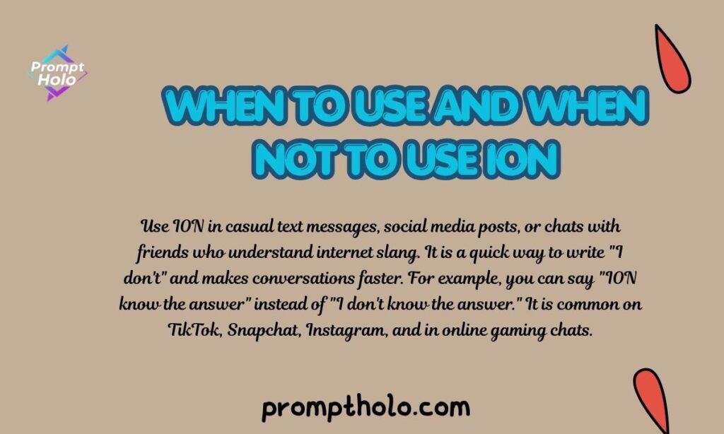 When to Use and When Not to Use ION