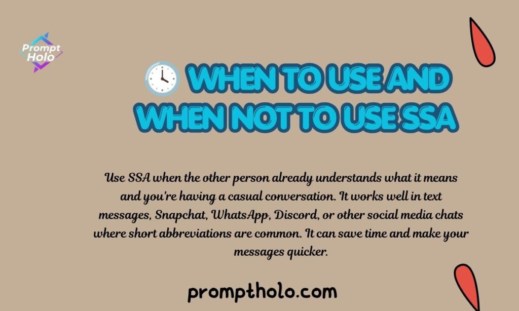 🕓 When to Use and When Not to Use SSA