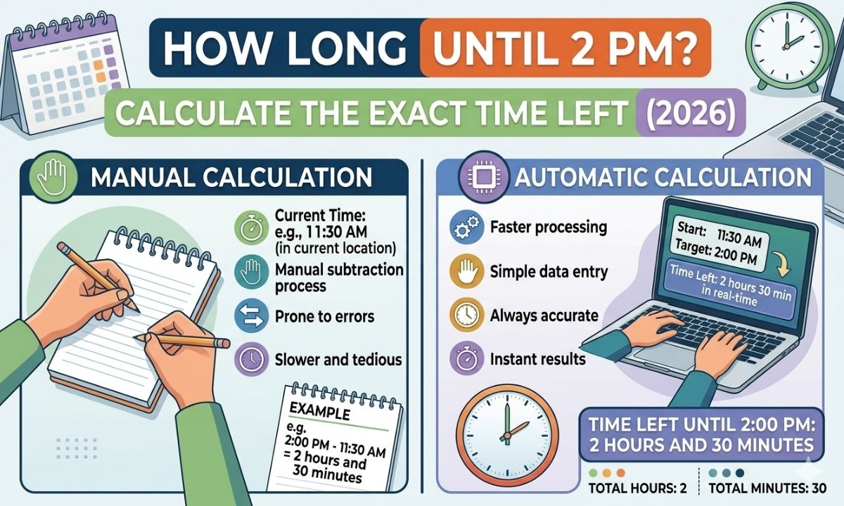How Long Until 2 PM Calculate the Exact Time Left (2026)