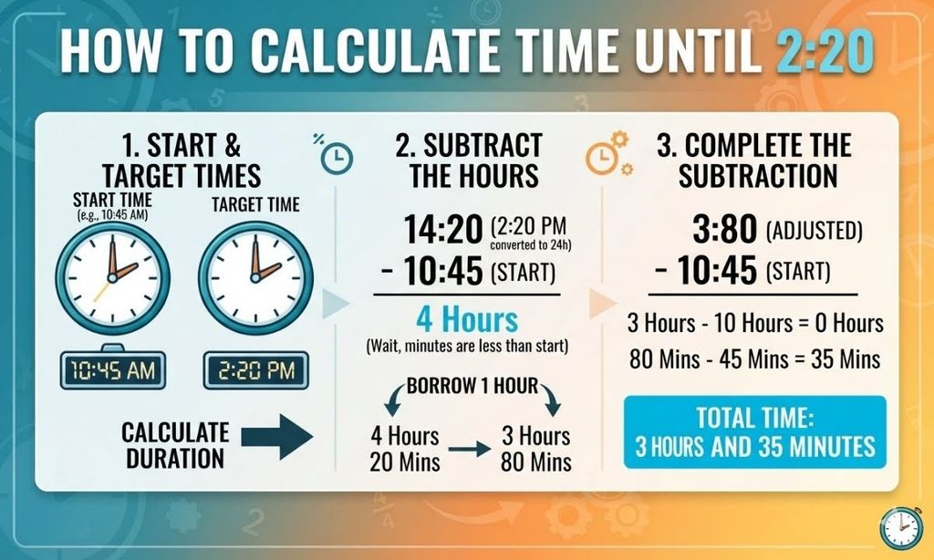 How to Calculate Time Until 220