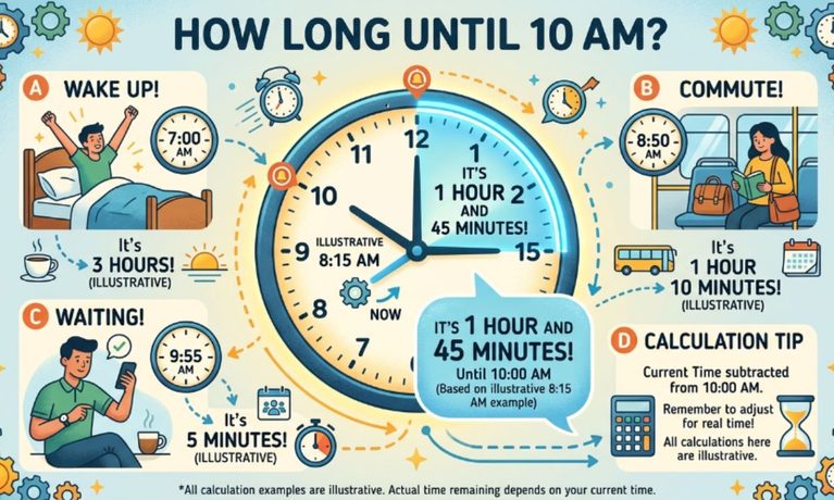 How Long Until 10 AM Quick Answer, Countdown Method, and Time Calculations