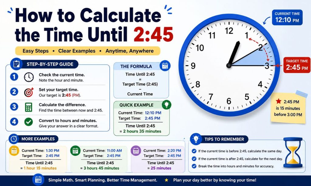 How to Calculate the Time Until 2:45