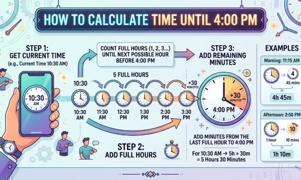 How to Calculate Time Until 4PM