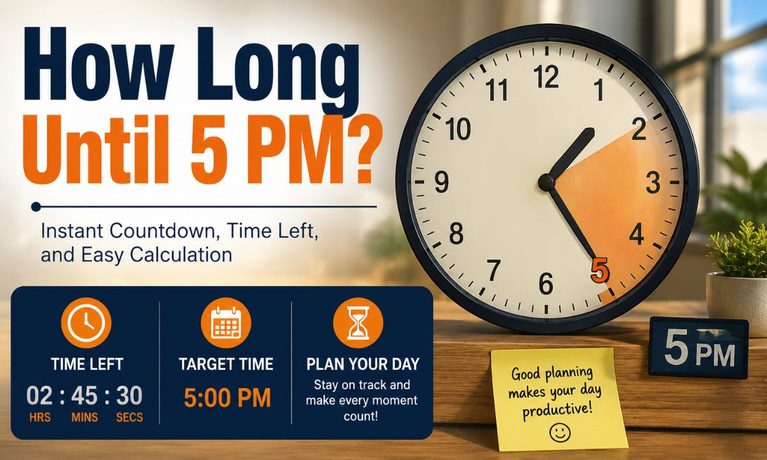How Long Until 5 PM Quick Time Calculator and Countdown Guide