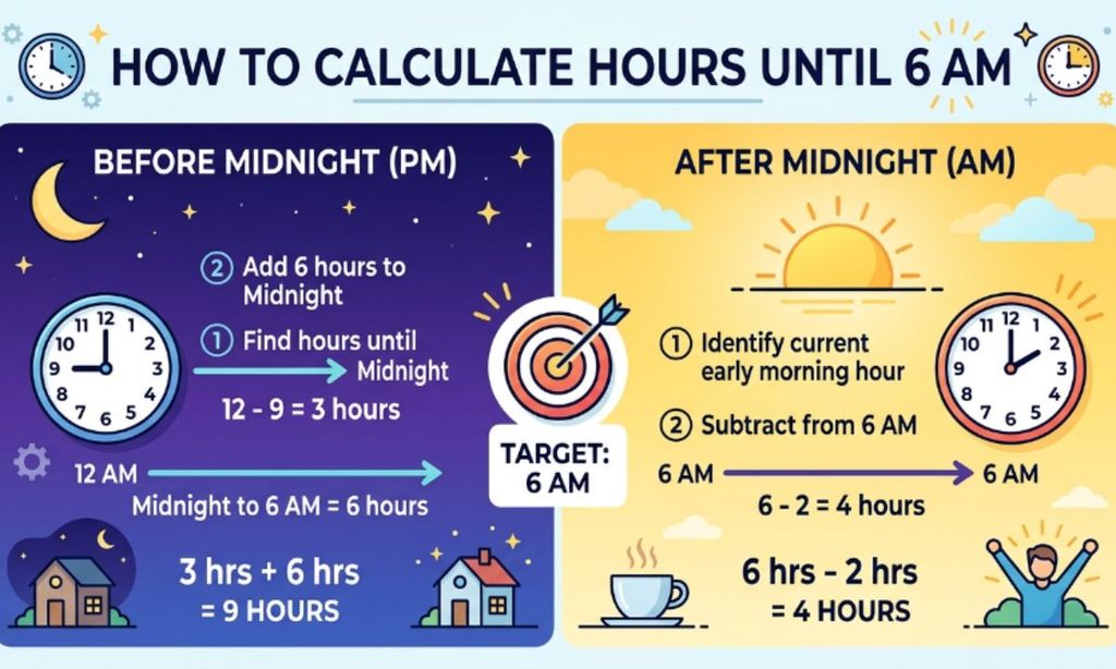 How to Calculate Hours Until 6 AM