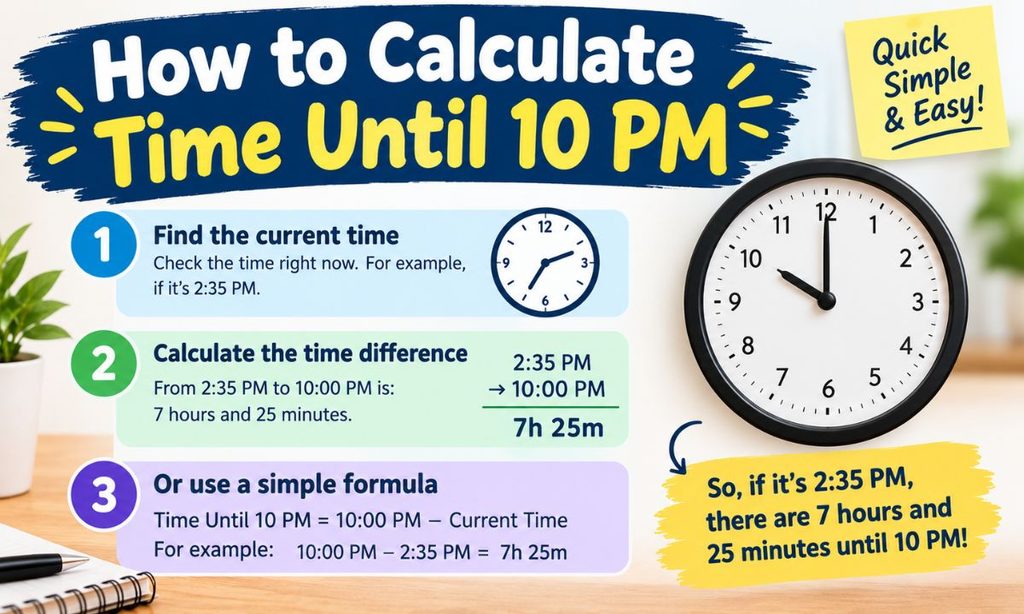 How to Calculate Time Until 10 PM