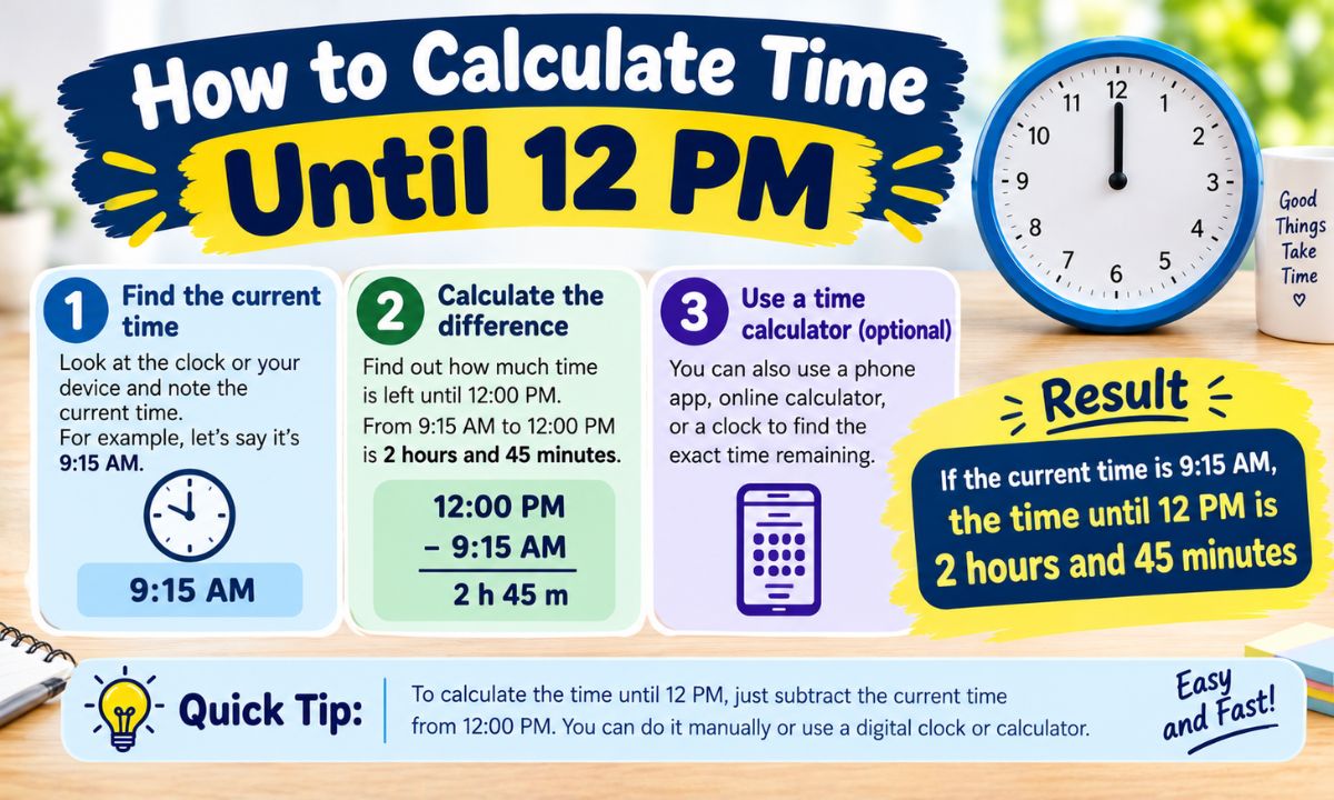 How to Calculate Time Until 12 PM