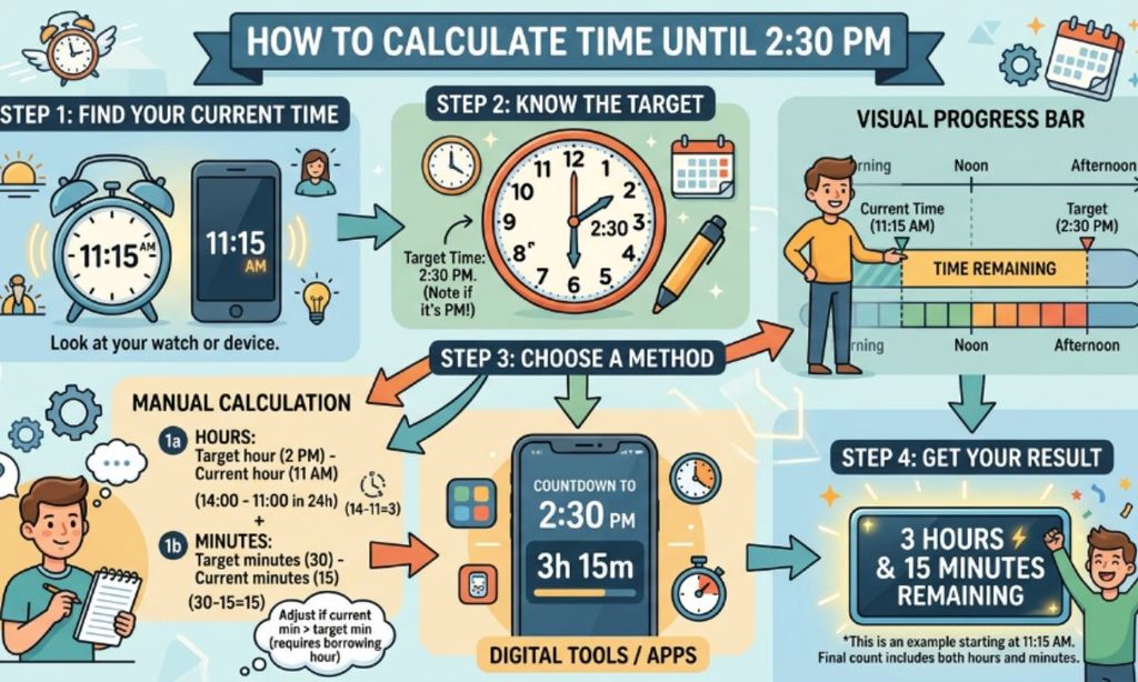 How to Calculate Time Until 230 PM