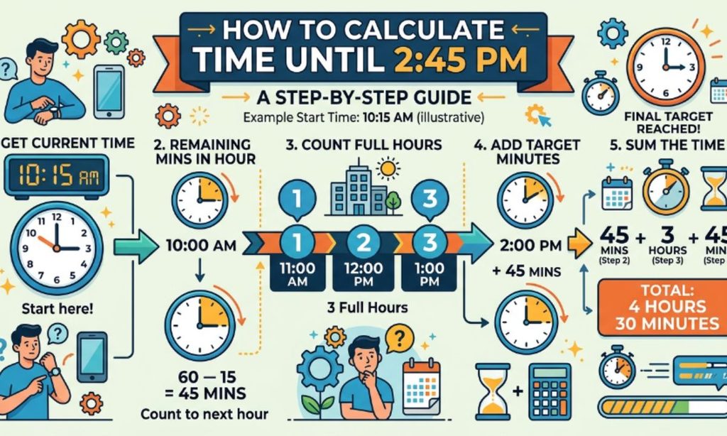 How to Calculate Time Until 245 PM