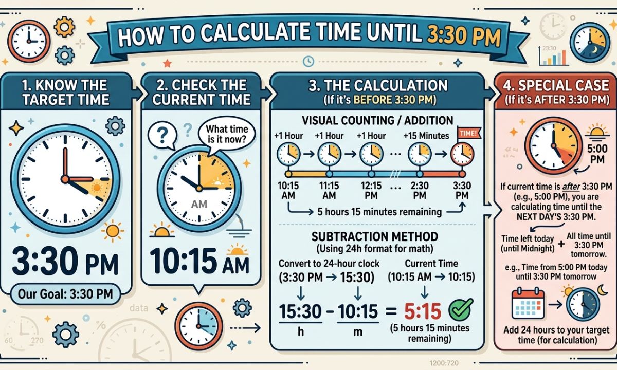How to Calculate Time Until 330 PM