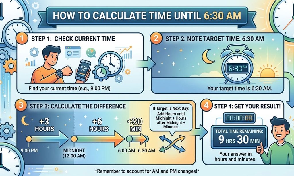 How to Calculate Time Until 630 AM