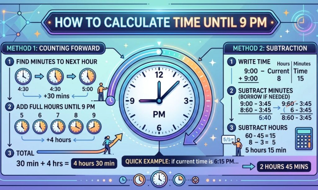 How to Calculate Time Until 9PM