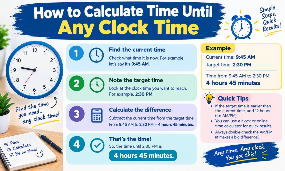 How to Calculate Time Until Any Clock Time