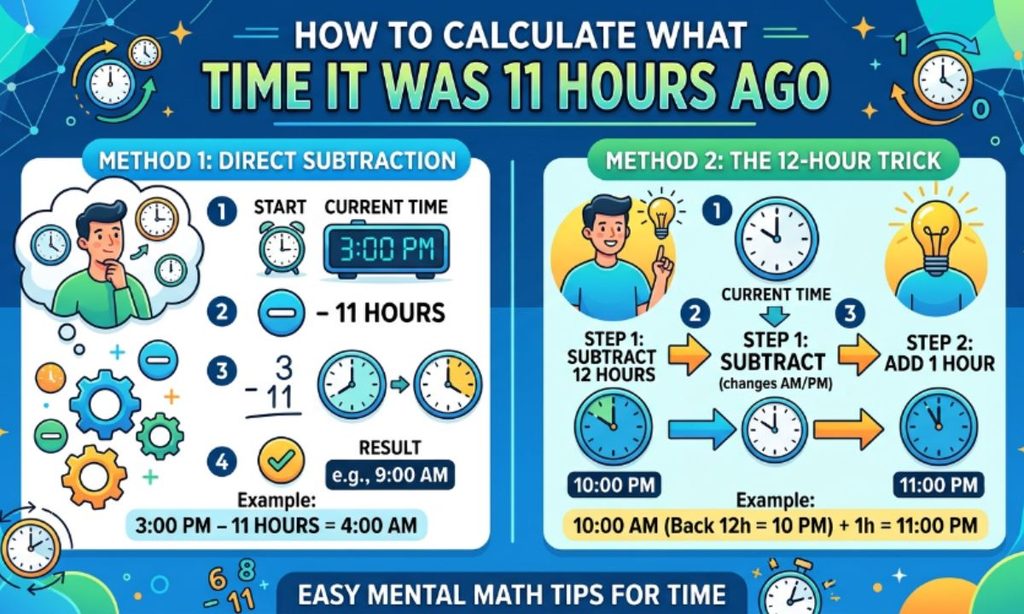 How to Calculate What Time It Was 11 Hours Ago