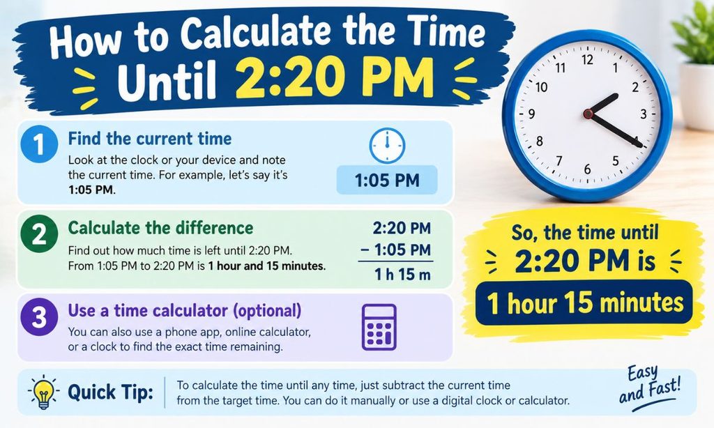 How to Calculate the Time Until 220 PM