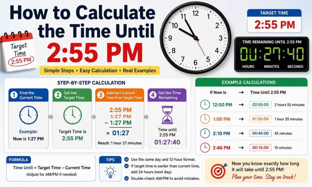 How to Calculate the Time Until 255 PM