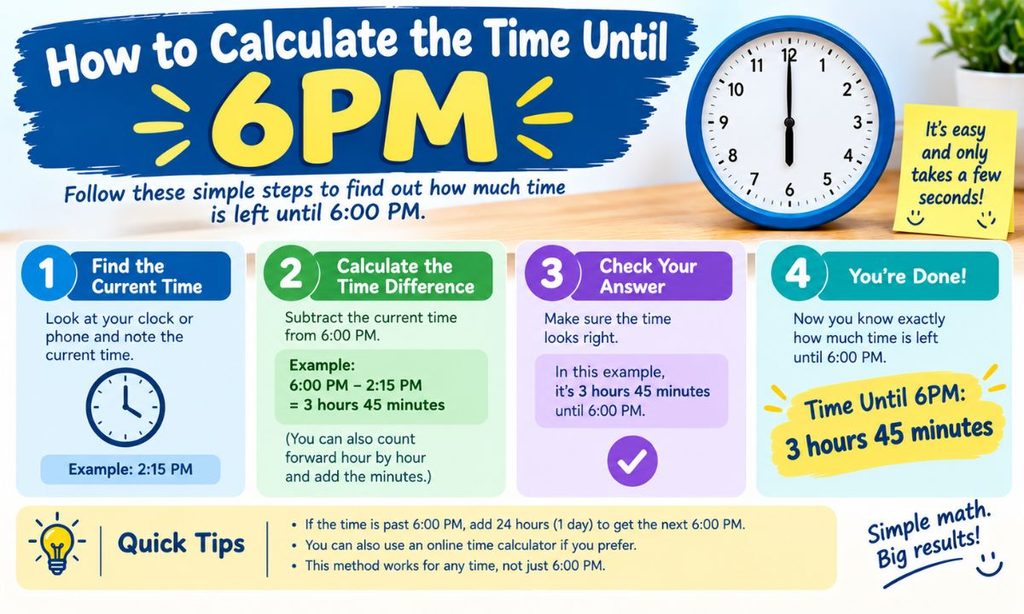 How to Calculate the Time Until 6PM
